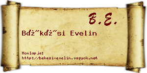 Békési Evelin névjegykártya