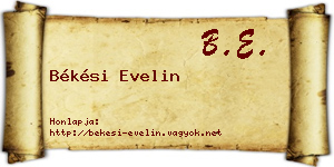 Békési Evelin névjegykártya